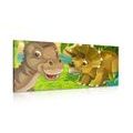 CANVAS PRINT HAPPY DINOSAURS - CHILDRENS PICTURES - PICTURES