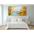 CANVAS PRINT OIL PAINTING OF A MOUNTAIN LAKE - PICTURES OF NATURE AND LANDSCAPE - PICTURES