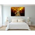 WANDBILD BUDDHA-STATUE MIT ABSTRAKTEM HINTERGRUND - BILDER MIT FENG SHUI-MOTIVEN - BILDER