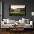 TABLEAU SUR TOILE – MATIN BRUMEUX AU-DESSUS D’UNE PRAIRIE - TABLEAUX DE CHAMPS ET PRAIRIES - TABLEAUX