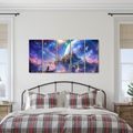 TABLEAU EN 5 PARTIES – ROYAUME CÉLESTE DANS LES NUAGES - IMAGES DE GALAXIE - TABLEAUX