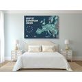 CANVAS PRINT EDUCATIONAL MAP WITH THE NAMES OF THE COUNTRIES OF THE EUROPEAN UNION - PICTURES OF MAPS - PICTURES