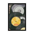 AFFICHE VIEUX DISQUES DE GRAMOPHONE - VINTAGE ET RÉTRO - AFFICHES