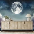 SAMOLEPÍCÍ FOTOTAPETA NOČNÍ OBLOHA S MĚSÍCEM A MRAKY - ΤΑΠΕΤΣΑΡΊΑ ΔΙΆΣΤΗΜΑ ΚΑΙ ΑΣΤΈΡΙΑ - ΤΑΠΕΤΣΑΡΊΕΣ