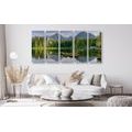 5-PIECE CANVAS PRINT BEAUTIFUL PANORAMA OF MOUNTAINS BY THE LAKE - PICTURES OF NATURE AND LANDSCAPE - PICTURES