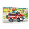 CANVAS PRINT TOY CAR ON THE ROAD - CHILDRENS PICTURES - PICTURES