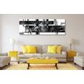 CANVAS PRINT LUXURIOUS ABSTRACTION IN BLACK AND WHITE - BLACK AND WHITE PICTURES - PICTURES