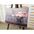 CANVAS PRINT BEAUTIFUL FLOWERS IN A VINTAGE VASE - VINTAGE AND RETRO PICTURES - PICTURES