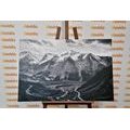 QUADRO BELLISSIMO PANORAMA DI MONTAGNA IN BIANCO E NERO - QUADRI BIANCO E NERO - QUADRI