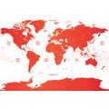 PAPIER PEINT – CARTE DU MONDE AVEC PAYS EN ROUGE - PAPIERS PEINTS CARTES - PAPIERS PEINTS PANORAMIQUES