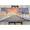 CANVAS PRINT OLD WOODEN PIER - PICTURES OF NATURE AND LANDSCAPE - PICTURES