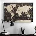 DECORATIVE PINBOARD MAP ON A WOODEN BACKGROUND - PICTURES ON CORK - PICTURES