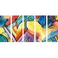 5-DÍLNÝ OBRAZ PESTROBAREVNÉ ABSTRAKTNÍ UMĚNÍ - ABSTRAKTNÍ OBRAZY - OBRAZY