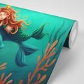 WALLPAPER MERMAID WITH A DOLPHIN - CHILDRENS WALLPAPERS - WALLPAPERS