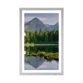POSTER WITH MOUNT BEAUTIFUL PANORAMA OF THE MOUNTAINS BY THE LAKE - NATURE - POSTERS