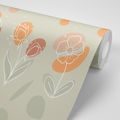 SELF ADHESIVE WALLPAPER MINIMALISTIC FLOWERS IN SUBTLE TONES - SELF-ADHESIVE WALLPAPERS - WALLPAPERS