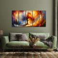 5-DÍLNÝ OBRAZ STROM ŽIVOTA V OHNI - OBRAZY STROMY ŽIVOTA - OBRAZY