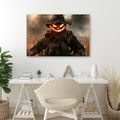 WANDBILD GRUSELIGER KÜRBIS-SCHRECK BEI DÄMMERUNG - HALLOWEEN- UND HORROR-BILDER - BILDER