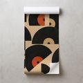 SELBSTKLEBENDE TAPETE RETRO-VINYLPLATTEN AUF BEIGEM HINTERGRUND - MUSIK FOTOTAPETEN - TAPETEN