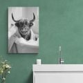 WANDBILD KUH IN DER BADEWANNE - WANDBILDER BÜFFEL UND KÜHE - BILDER