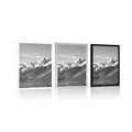 POSTER BEAUTIFUL VIEW FROM THE MOUNTAINS IN BLACK AND WHITE - BLACK AND WHITE - POSTERS