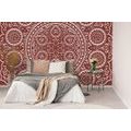 SELF ADHESIVE WALLPAPER FINE ETHNIC MANDALA IN BURGUNDY DESIGN - SELF-ADHESIVE WALLPAPERS - WALLPAPERS