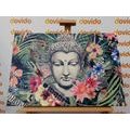 CANVAS PRINT BUDDHA ON AN EXOTIC BACKGROUND - PICTURES FENG SHUI - PICTURES