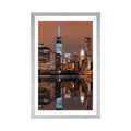 POSTER – RIFLESSO DI MANHATTAN NELL'ACQUA - CITTÀ - POSTER