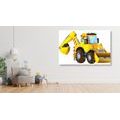 CANVAS PRINT CHILDREN'S EXCAVATOR - CHILDRENS PICTURES - PICTURES