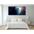 WANDBILD BLAUER PLANET ERDE - BILDER VON UNIVERSUM UND STERNEN - BILDER