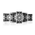 TABLEAU EN 5 PARTIES – MOSAÏQUE ORIENTALE EN NOIR ET BLANC - TABLEAUX EN NOIR ET BLANC - TABLEAUX
