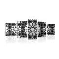 5-PIECE CANVAS PRINT ORIENTAL MOSAIC IN BLACK AND WHITE - BLACK AND WHITE PICTURES - PICTURES