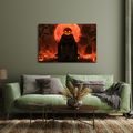 WANDBILD KÜRBISWÄCHTER DER FRIEDHOFSNACHT - HALLOWEEN- UND HORROR-BILDER - BILDER