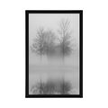 POSTER TREES IN THE FOG IN BLACK AND WHITE - BLACK AND WHITE - POSTERS