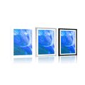 POSTER WITH MOUNT BEAUTIFUL DANDELION IN BLUE DESIGN - FLOWERS - POSTERS