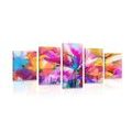 5-PIECE CANVAS PRINT ABSTRACT COLORFUL FLOWERS - ABSTRACT PICTURES{% if product.category.pathNames[0] != product.category.name %} - PICTURES{% endif %}
