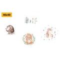 CANVAS PRINT SET ANIMALS IN SOFT TONES - SET OF PICTURES - PICTURES