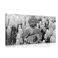 CANVAS PRINT YIN AND YANG BUDDHA IN BLACK AND WHITE - BLACK AND WHITE PICTURES - PICTURES