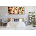 5-PIECE CANVAS PRINT MOTHER IN AN ABSTRACT DESIGN - ABSTRACT PICTURES - PICTURES