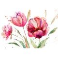 WALLPAPER TULIPS IN AN INTERESTING DESIGN - WALLPAPERS WITH IMITATION OF PAINTINGS - WALLPAPERS
