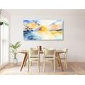 CANVAS PRINT WATERCOLOR SEA AND SUNSET - PICTURES OF NATURE AND LANDSCAPE - PICTURES