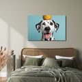 WANDBILD DALMATINER MIT ANANAS AUF DEM KOPF - BILDER VON HUNDEN - BILDER