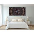 CANVAS PRINT MANDALA WITH A SUN PATTERN IN SHADES OF PURPLE - PICTURES FENG SHUI - PICTURES