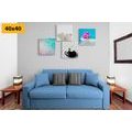 CANVAS PRINT SET FENG SHUI IN AN INTERESTING COLOR COMBINATION - SET OF PICTURES - PICTURES