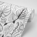 SELF ADHESIVE WALLPAPER MAGICAL LEAVES IN BLACK AND WHITE - SELF-ADHESIVE WALLPAPERS - WALLPAPERS