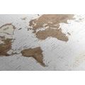 CANVAS PRINT BEAUTIFUL VINTAGE MAP OF THE WORLD WITH A WHITE BACKGROUND - PICTURES OF MAPS - PICTURES