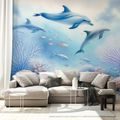 CARTA DA PARATI AUTOADESIVA – MONDO SOTTOMARINO CON DELFINI - CARTA DA PARATI - 🔥 SVENDITA TOTALE