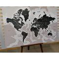 DECORATIVE PINBOARD MODERN BLACK AND WHITE MAP - PICTURES ON CORK - PICTURES