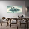 5-DÍLNÝ OBRAZ SILUETA MĚSTA S ODRAZEM VE VODĚ - OBRAZY MĚSTA - OBRAZY