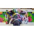 5-TEILIGES WANDBILD POP-ART-BULLDOGGE - POP-ART-BILDER - BILDER